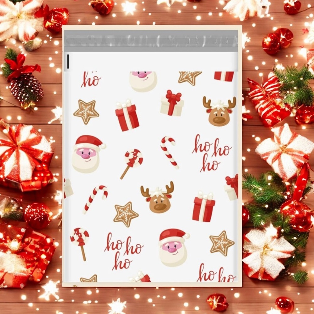 (10) 10x13 Christmas Poly Mailers